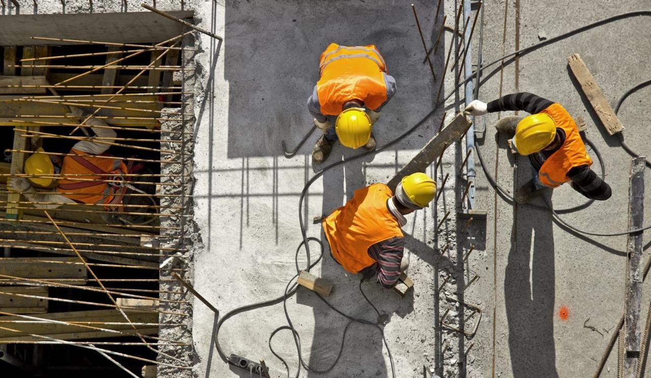 CCTV view of the construction work zone and formwork
